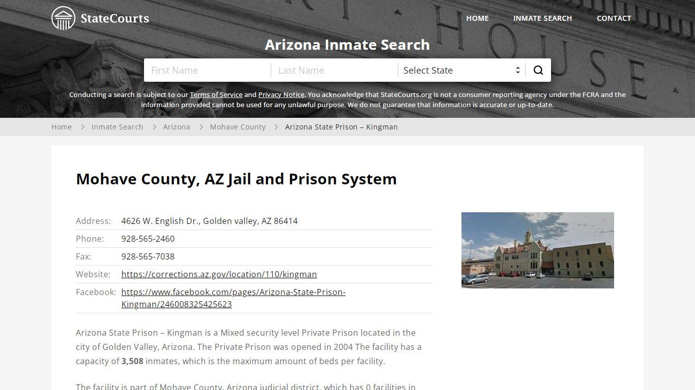 Arizona State Prison – Kingman Inmate Records Search ...